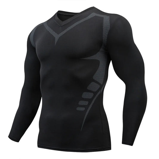 Herren T-Shirt – Lauf-Sport T-Shirt, Kompressions-Fitnessshirt, schnelltrocknendes, enganliegendes Trainingsshirt, Gym Sport Laufshirt, Jersey