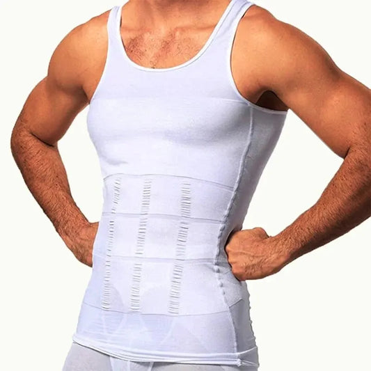 YBFDO Herren Body Shaper – Schlankmachende Kompressionsweste, Unterhemd, nahtloser Taillentrainer, Tanktop, Bauchkontrolle, Shapewear zur Gewichtsreduktion