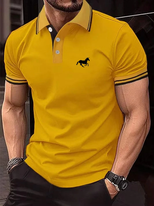 Neues Herren-T-Shirt – Klassisches, kurzärmeliges Poloshirt, Sommer-Oberteil, Freizeit-T-Shirt mit Knopfleiste und Revers, in Übergröße S–3XL, lässiges Poloshirt