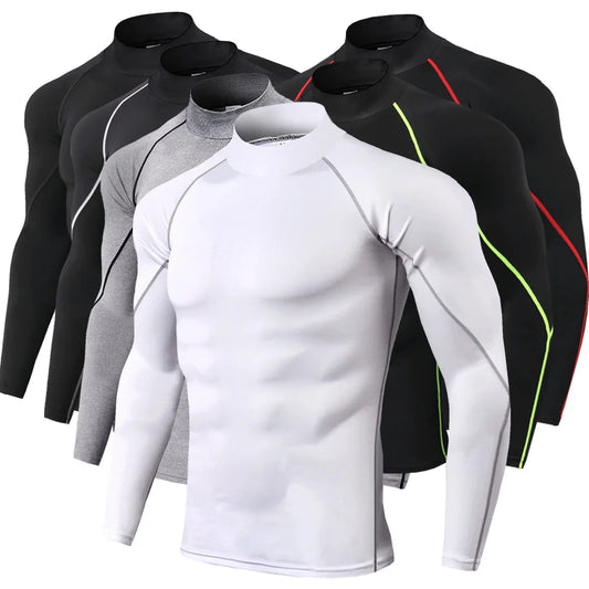 Herren Sport T-Shirt – Schnell trocknendes Bodybuilding- und Laufshirt, Langarm-Kompressionsshirt, Fitness-Oberteil, Enganliegendes Gym Rashguard